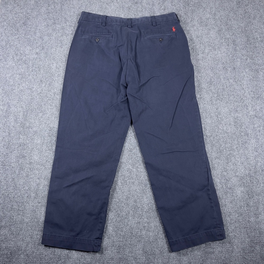 Vtg Polo Ralph Lauren Preston Pant Mens 34x30 Navy Blue Cotton Chino Trousers